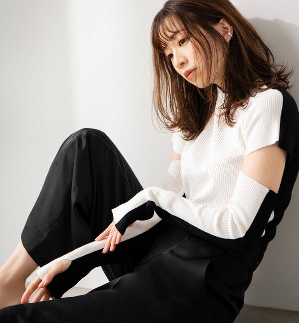  「【石井亜美AmiIshiiコラボ】アームウォーマーニットプルオーバー」|ニット・セーター|