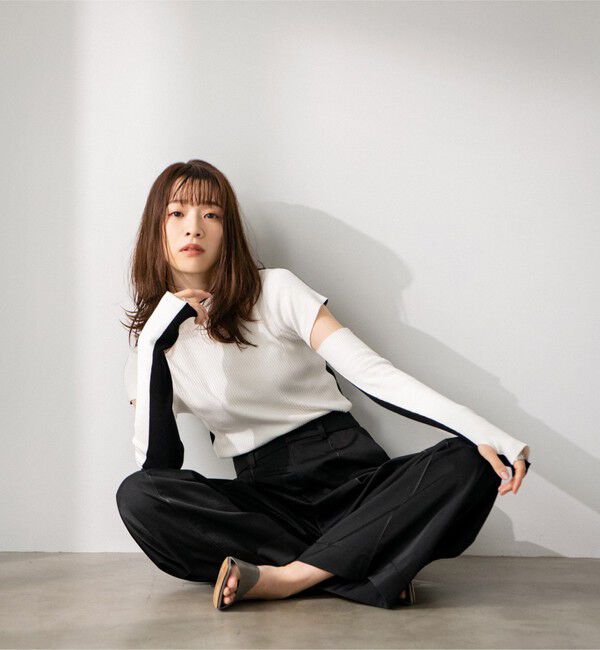  「【石井亜美AmiIshiiコラボ】アームウォーマーニットプルオーバー」|ニット・セーター|