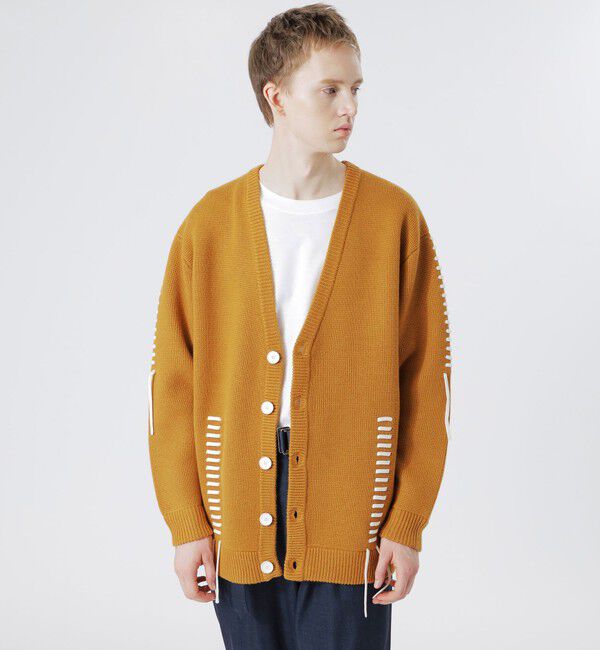  「【UNISEX】ポイントスレッドカーディガン」|ニット・セーター|マスタード1