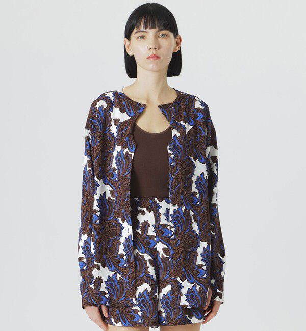  「【UVカット/すぐ乾く】リゾートプリントシャツ」|シャツ・ブラウス|ホワイト