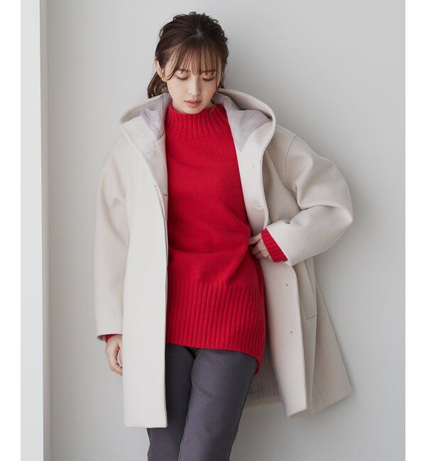 ikka「RENU メルトンミドル丈フードジャケット」|その他|