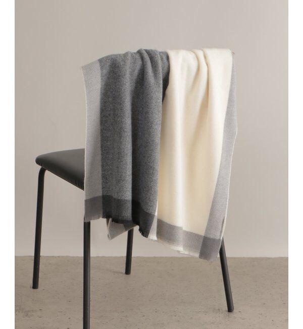 ikka「ブロッキングマフラー」|マフラー|ブラック