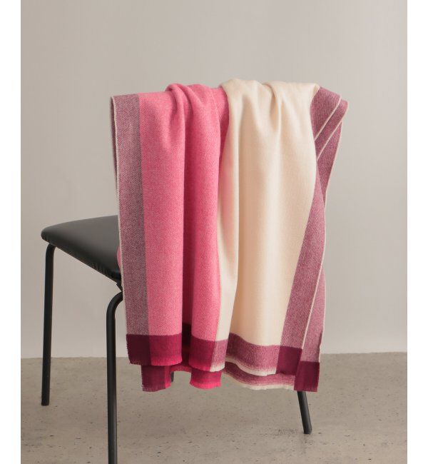 ikka「ブロッキングマフラー」|マフラー|ピンク