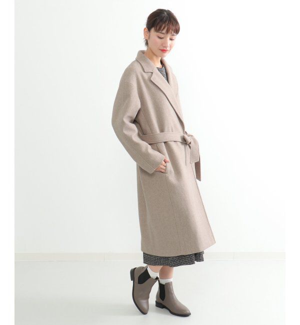 IKKA LOUNGE「ウールライクサッシュ付きテーラーコート」|その他|