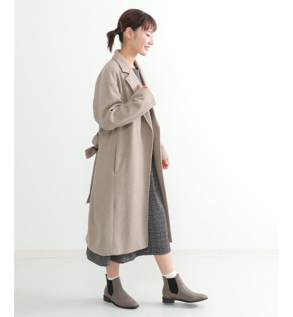 IKKA LOUNGE「ウールライクサッシュ付きテーラーコート」|その他|