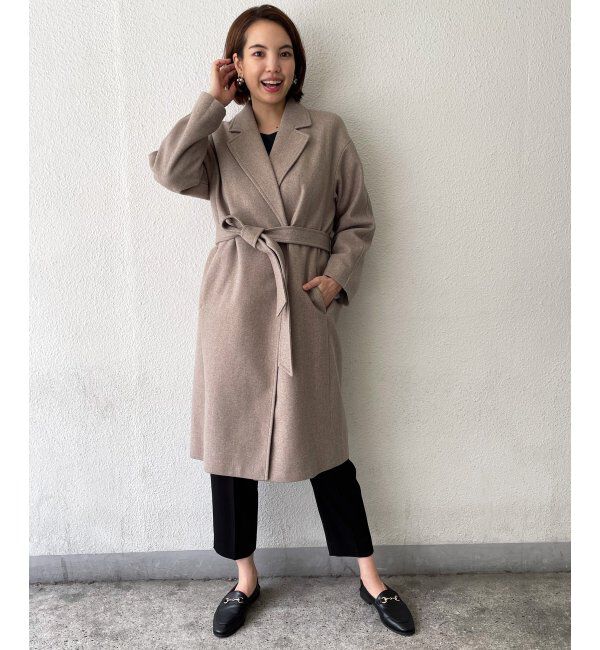 IKKA LOUNGE「ウールライクサッシュ付きテーラーコート」|その他|