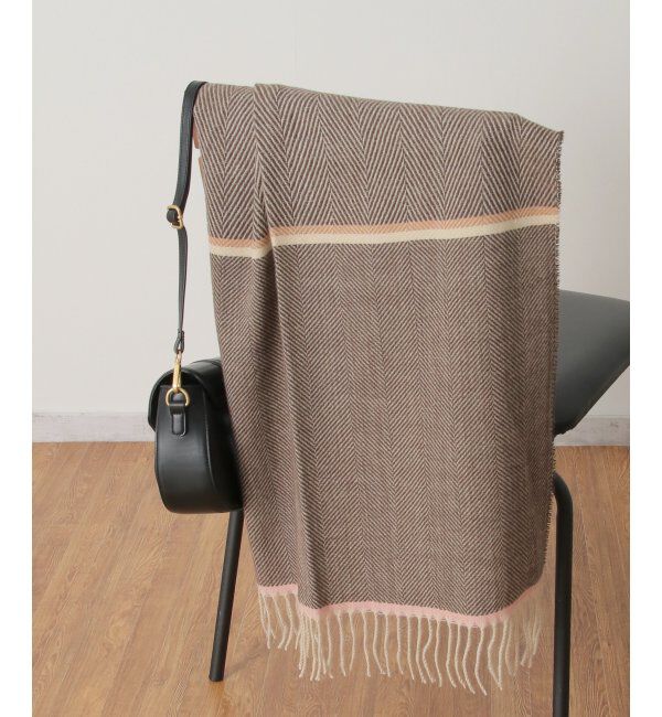 ikka「ヘリンボンライン入りマフラー」|マフラー|ダークグレイ