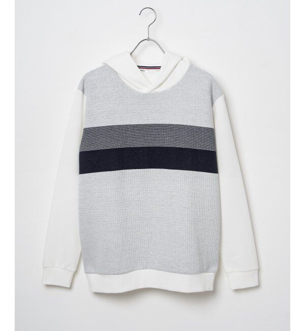 ikka「ブロックスジャガードパーカー」|パーカー|ホワイト