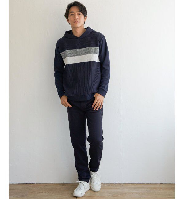 ikka「ブロックスジャガードパーカー」|パーカー|