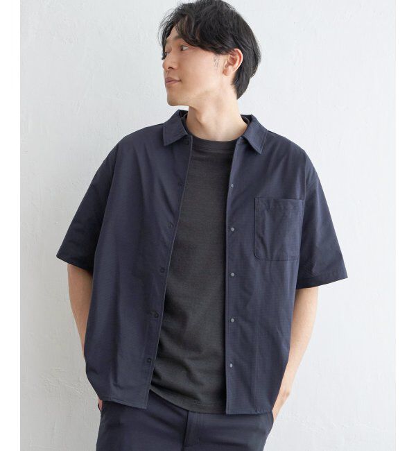 ikka「【吸水速乾】GOKU 楽 AIR レギュラーシャツ」|シャツ・ブラウス|ネイビー