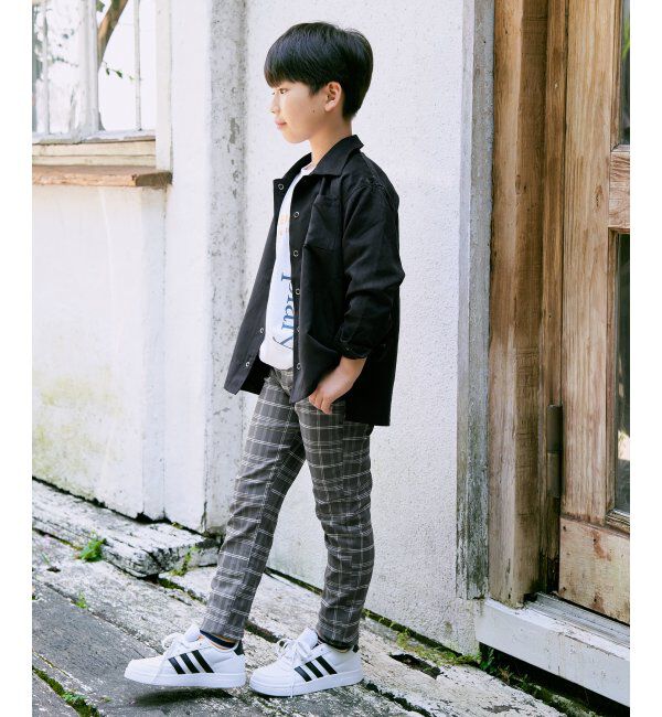 ikka kids「縦ロゴプリントロングTシャツ（120~160cm）」|Tシャツ・カットソー|