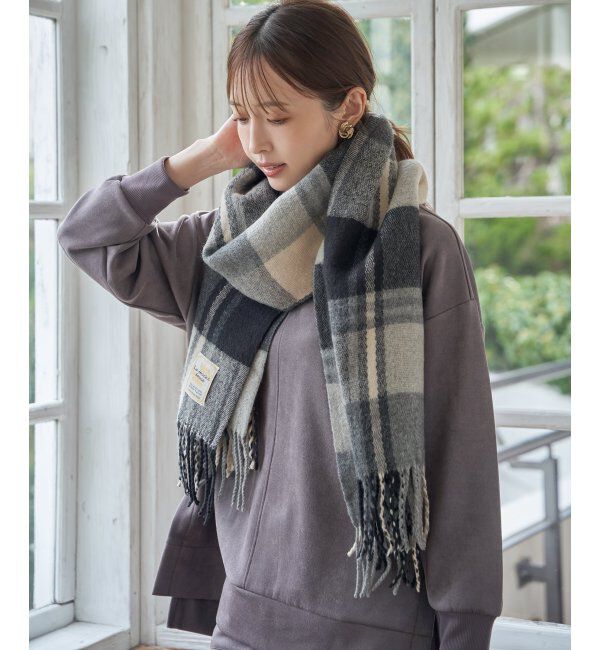 ikka「ウォッシャブルマルチチェックマフラー」|マフラー|