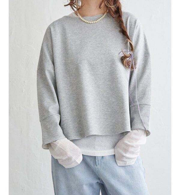 Lbc with Life「レース切り替えスリーブプルオーバー」|その他|グレー