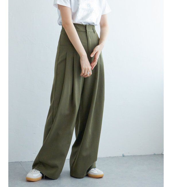 VENCE share style「エステルツイル2タックパンツ」|デニム|