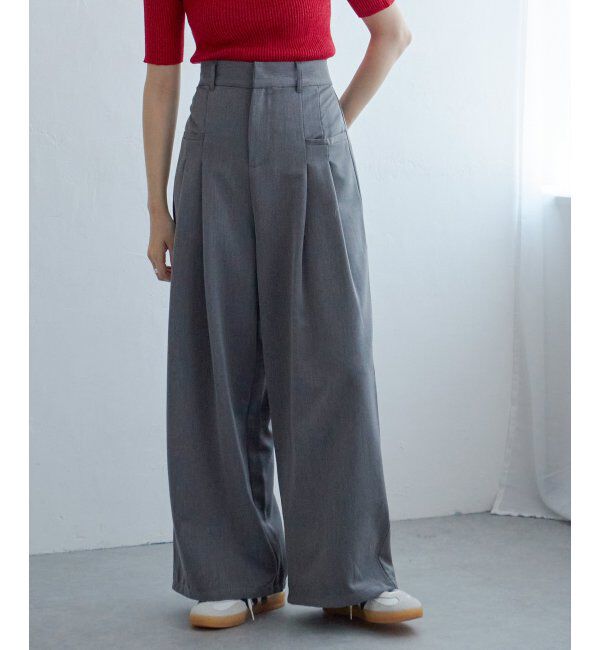 VENCE share style「エステルツイル2タックパンツ」|デニム|