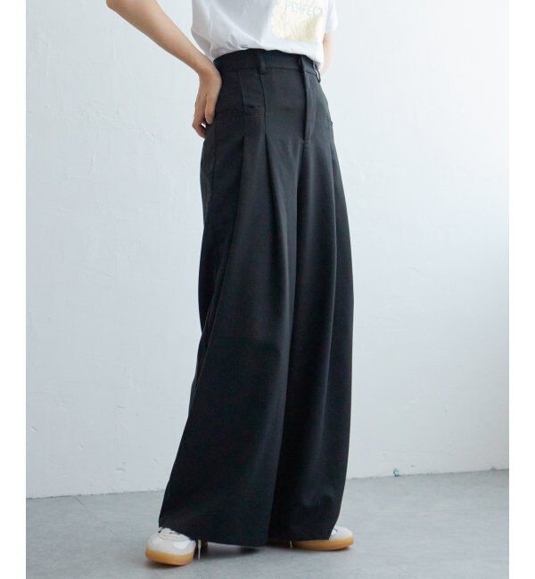 VENCE share style「エステルツイル2タックパンツ」|デニム|