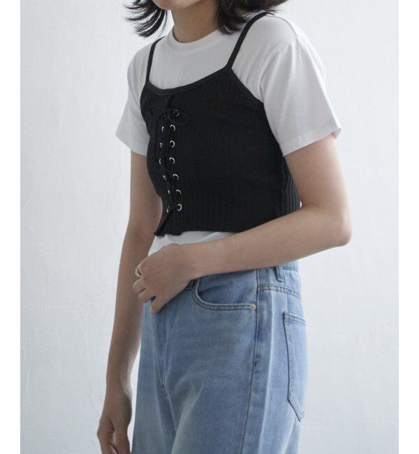VENCE share style「レースアップキャミソール」|タンクトップ|