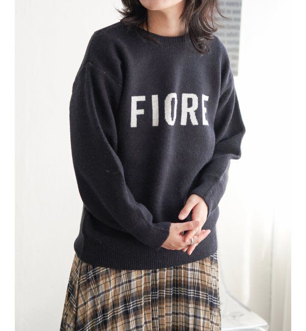 VENCE share style「FIOREロゴジャガードニット」|ニット・セーター|ブラック
