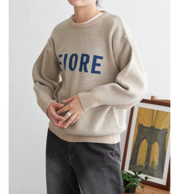 VENCE share style「FIOREロゴジャガードニット」|ニット・セーター|ベージュ