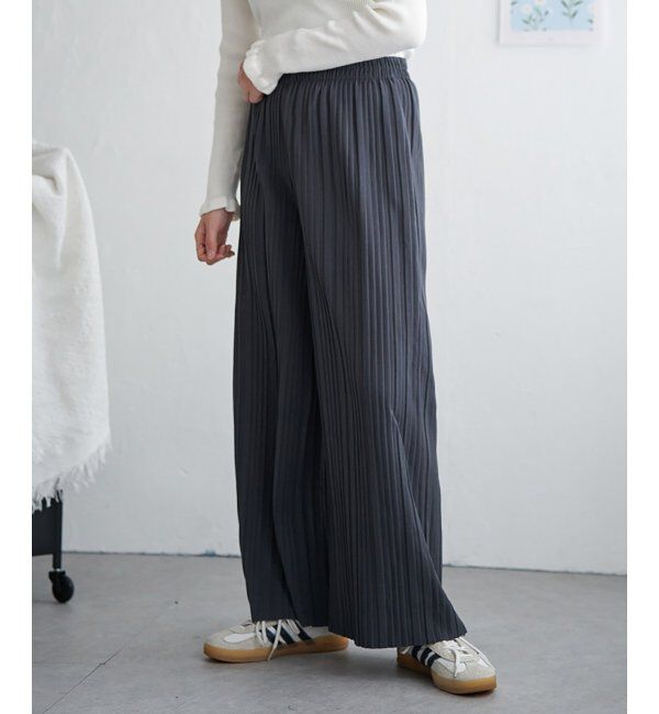 VENCE share style「カットツイルボックスプリーツパンツ」|デニム|