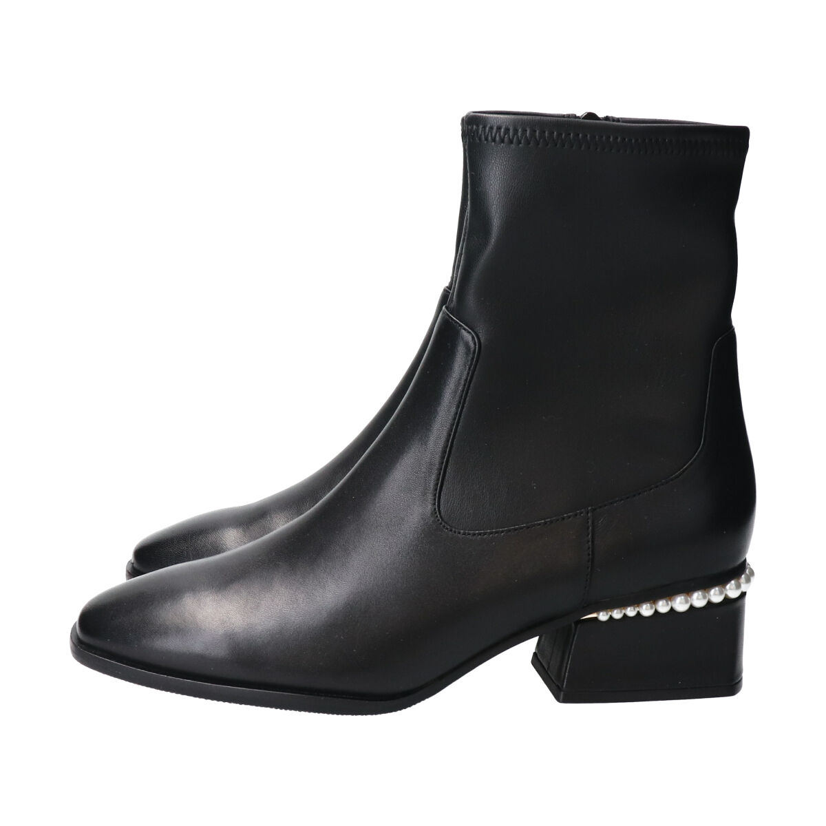 PARADIS COULEUR「【PARADIS COULEUR】パールヒールストレッチショートブーツ」|ショートブーツ|