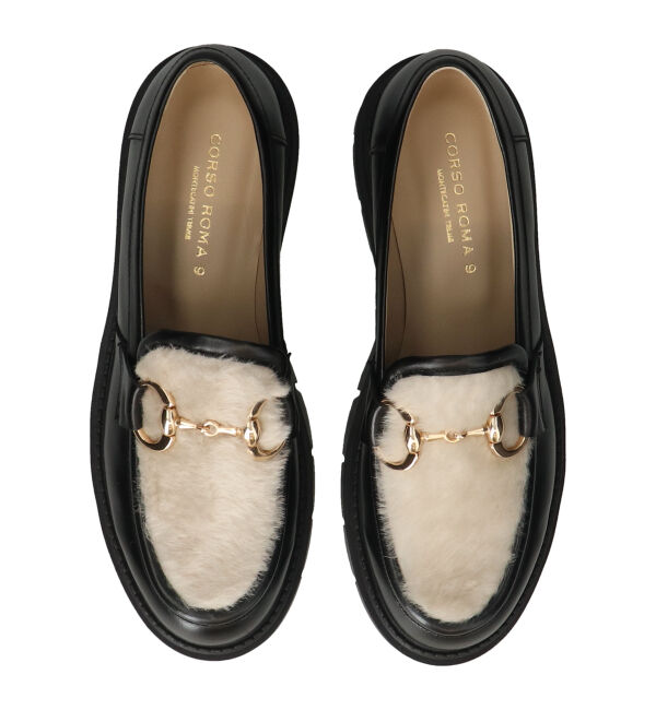 IMPORT SELECT「【CORSO ROMA 9】シアリング厚底ビットローファー(W51618)」|ローファー|