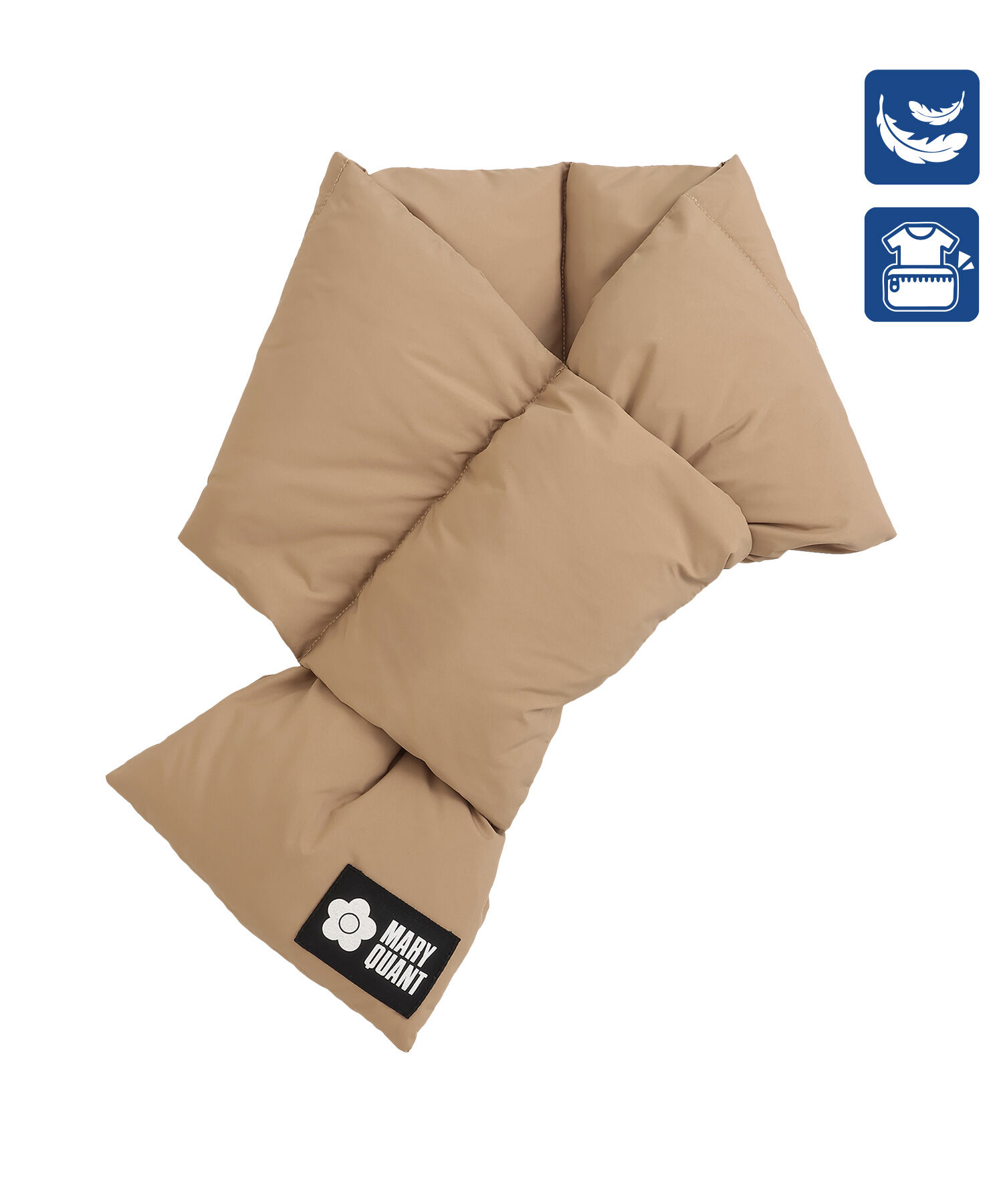 MARY QUANT「ポケッタブルダウン マフラー」|マフラー|ベージュ