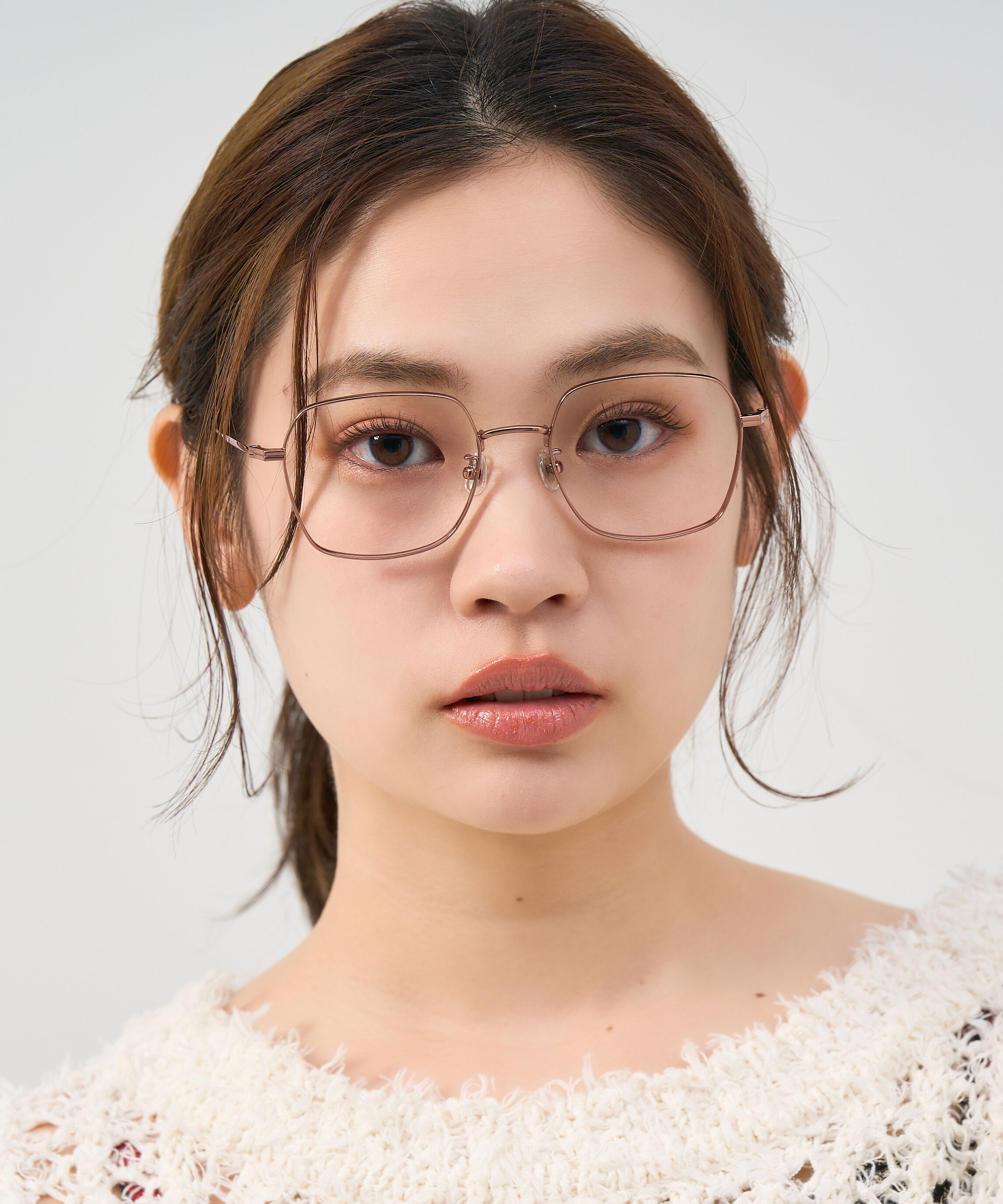  「ウェリントン型 メガネ｜少し角張ったウェリントンフレーム 伊達メガネ 度付きメガネ レンズ交換券付き」|メガネ|ブラウン