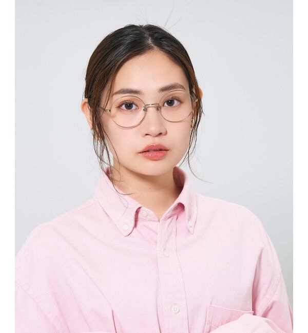  「ラウンド型 メガネ | 丸型メガネ チタン 軽量 メタルフレーム レディース 大人可愛い レンズ交換券付」|メガネ|ゴールド