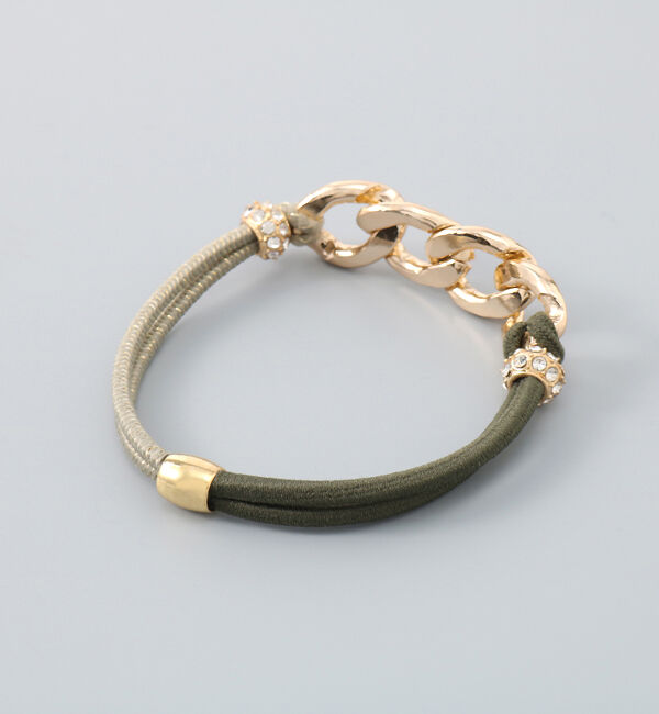 Phoebe「バイカラーチェーンヘアブレス　グリーン」|ブレスレット・バングル|