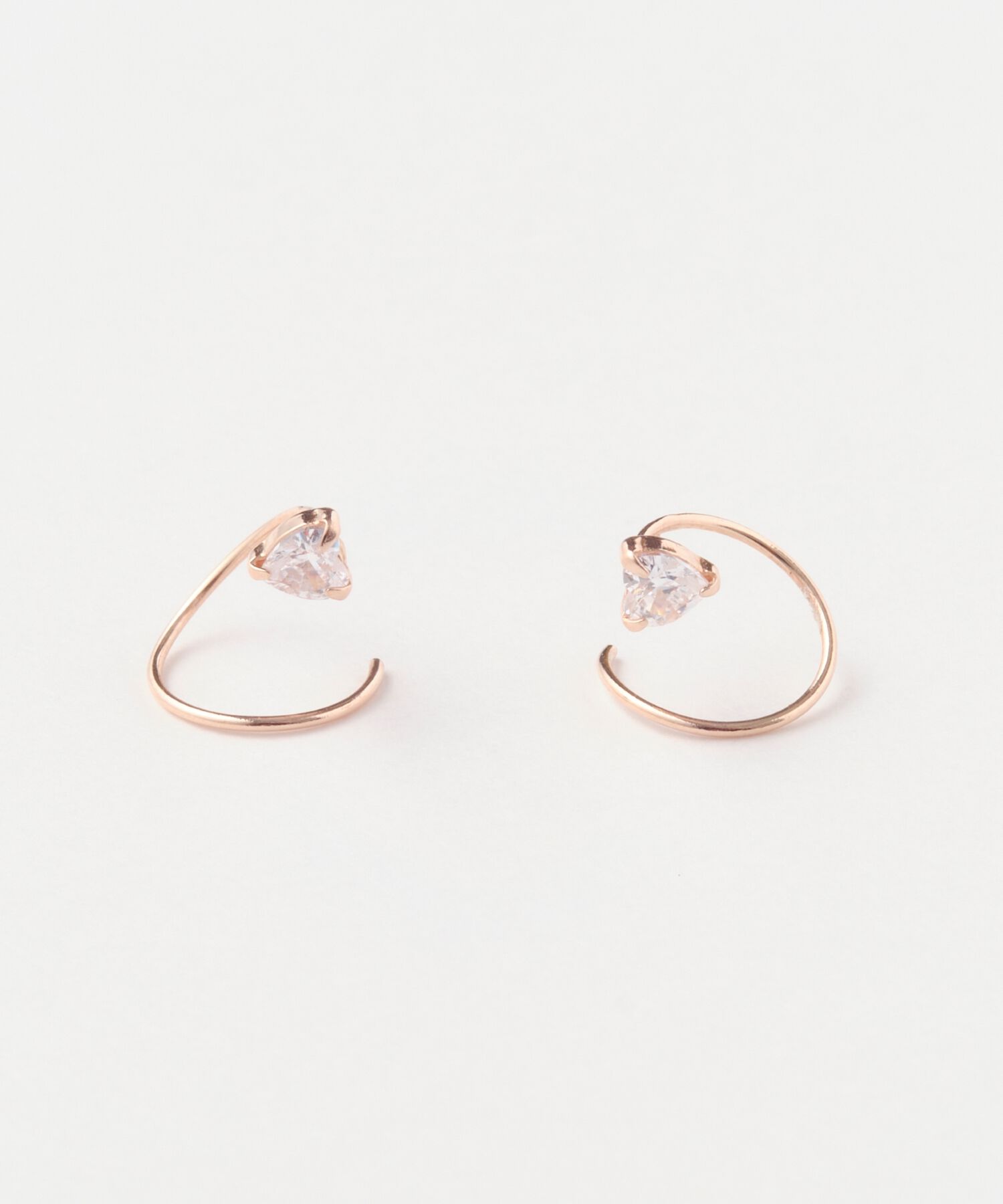 Phoebe「【K10】ハーティーダブルループピアス　ローズゴールド/BOX付き」|ピアス|
