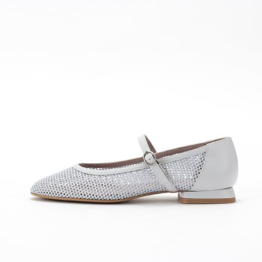 銀座かねまつ「AP250271CFUSTELGY 【本革】シアーメッシュメリージェーン」|パンプス|