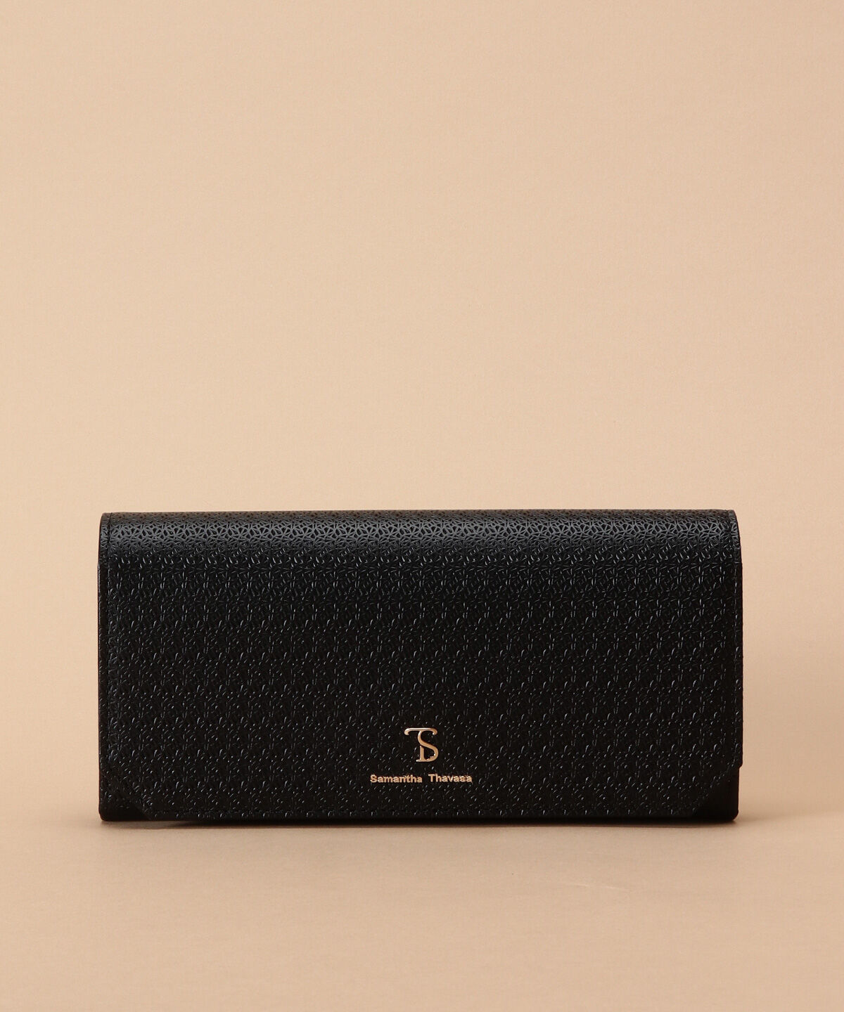 Samantha Thavasa「レース調型押し長財布」|財布|ブラック
