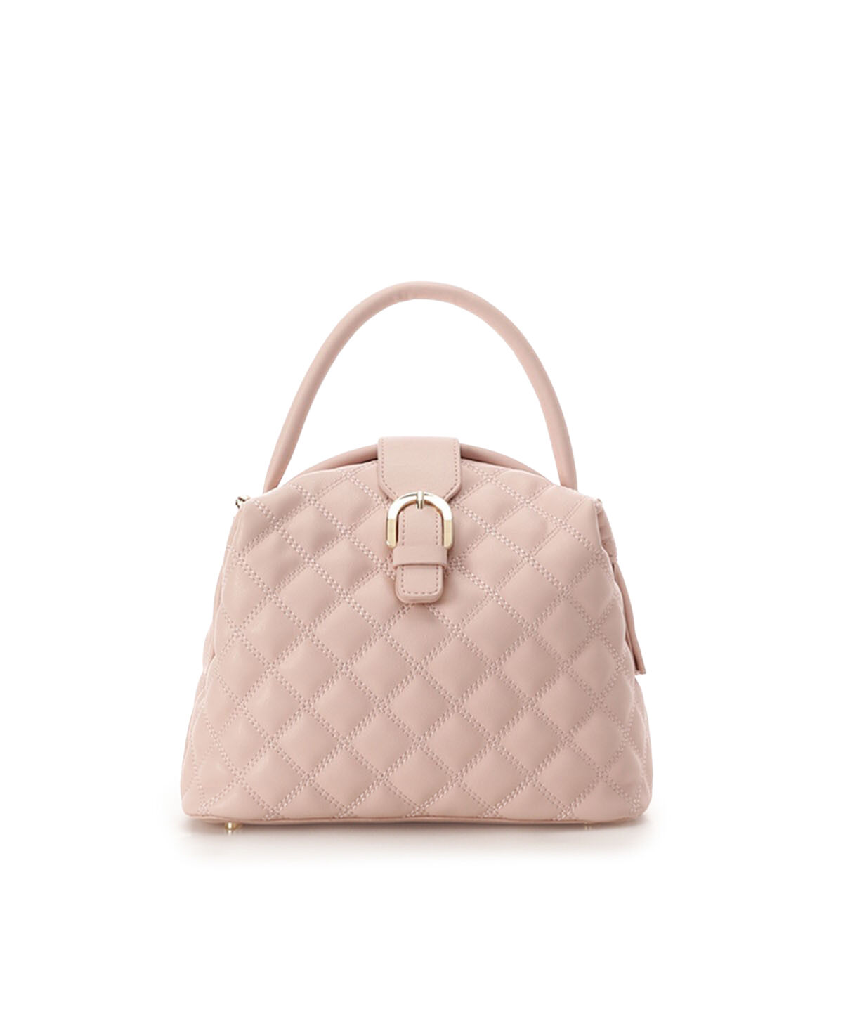 Samantha Thavasa「ラウンド型キルティング ワンハンドルバッグ 大サイズ」|ハンドバッグ|ピンク