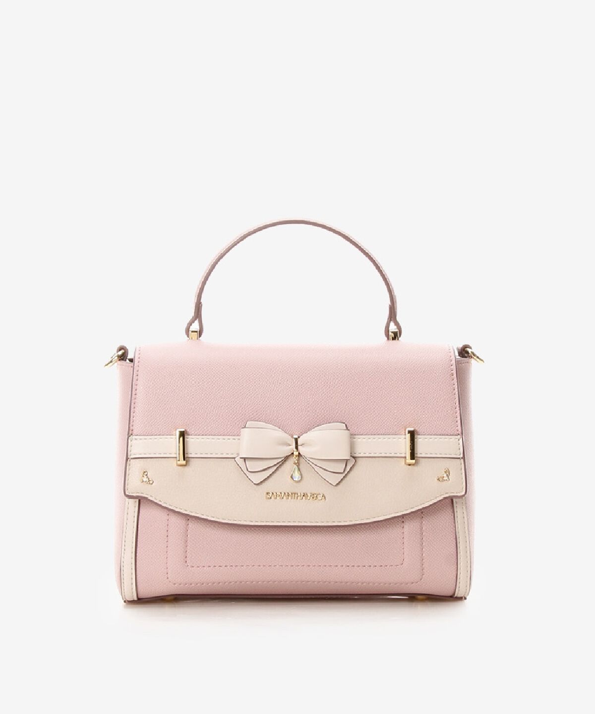 Samantha Vega「バイカラーアクセントリボンショルダーバッグ」|ショルダー・メッセンジャー|ピンク
