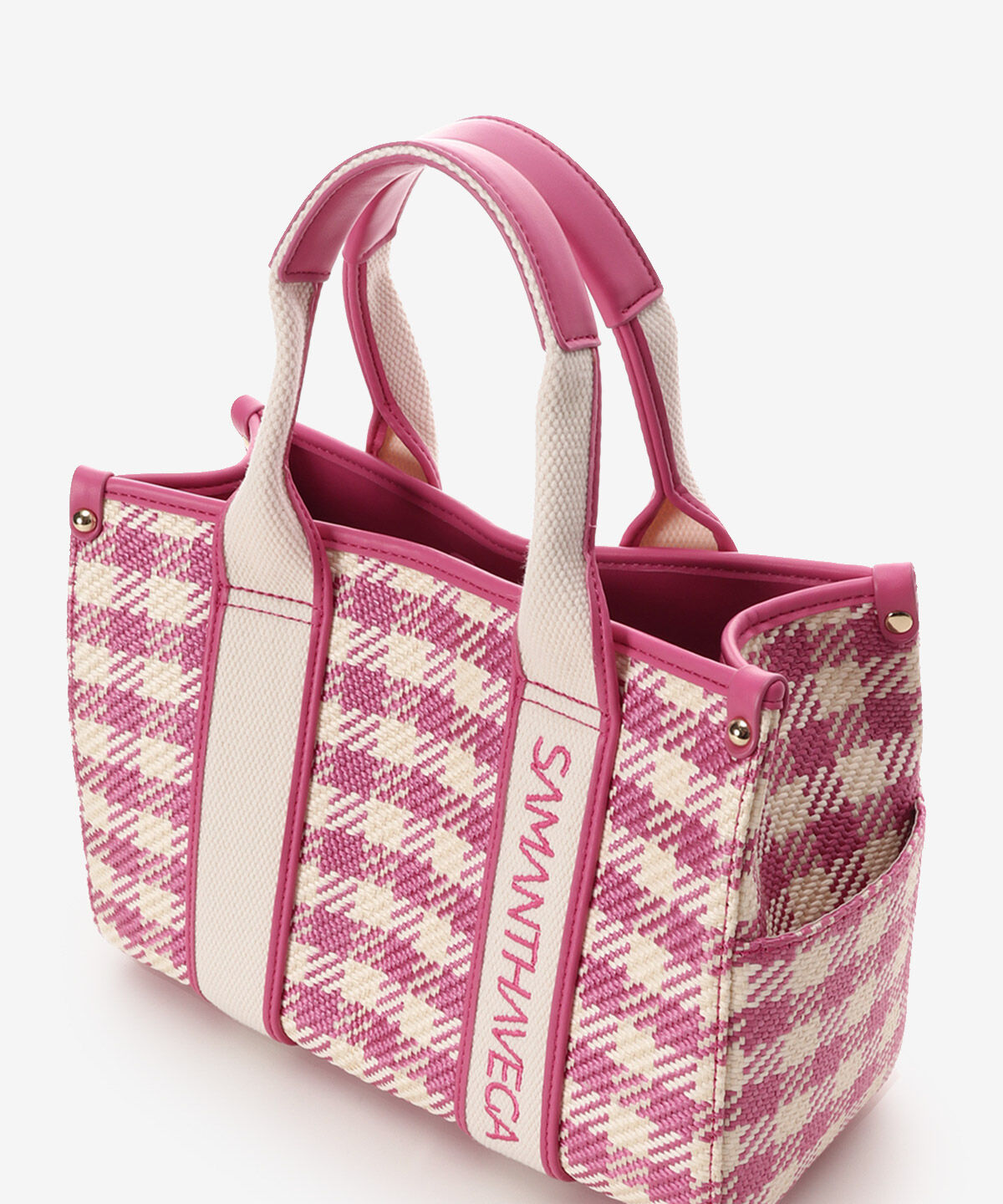 Samantha Vega「ロゴテープギンガムチェックトート（小）」|ハンドバッグ|