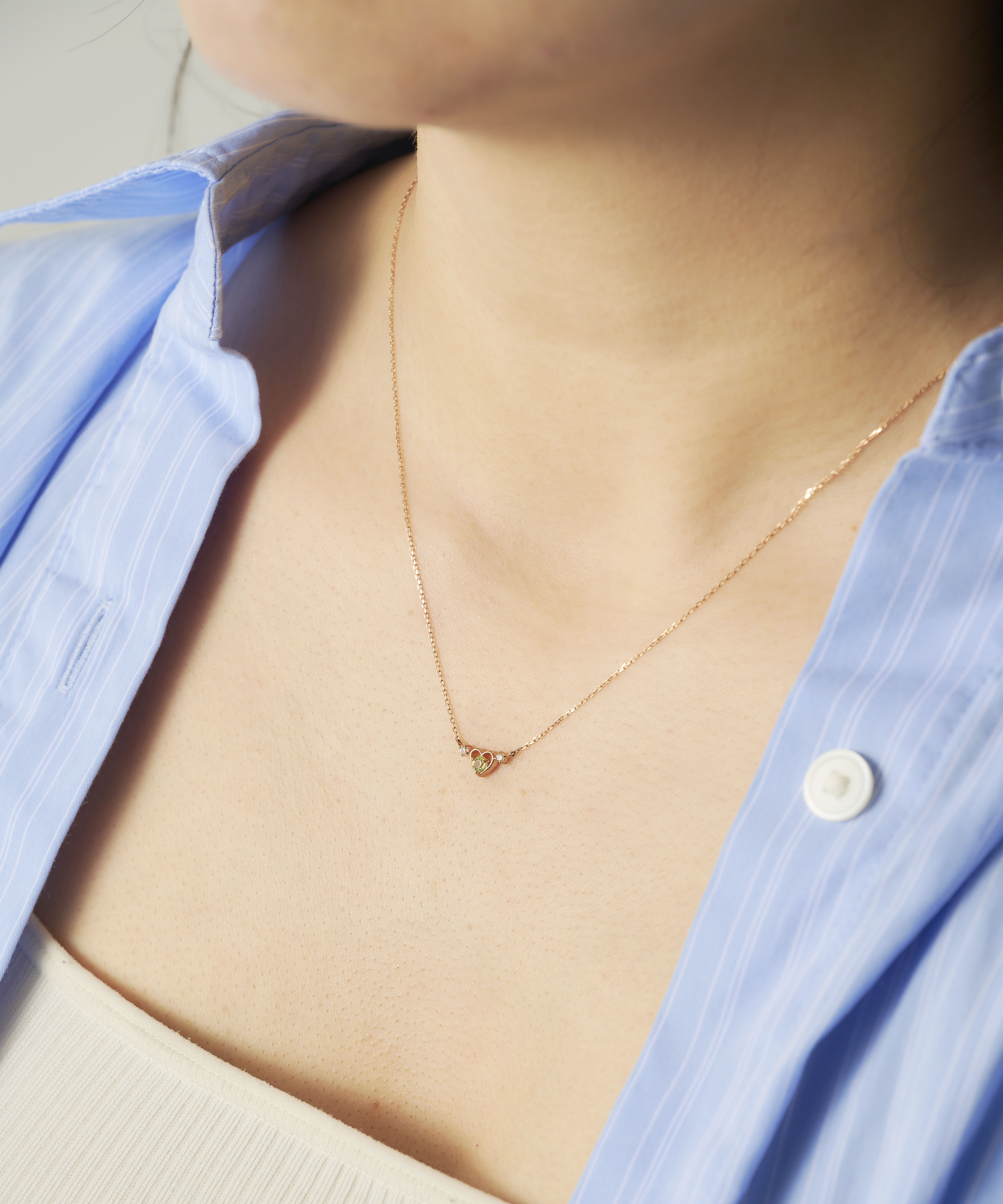 Samantha Tiara「K10PG ハートネックレス≪8月 誕生石≫」|ネックレス|K10 PG