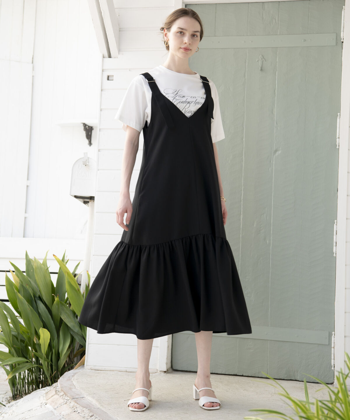 アンドクチュール「フリルギャザー切替ジャンスカ」|ワンピース|