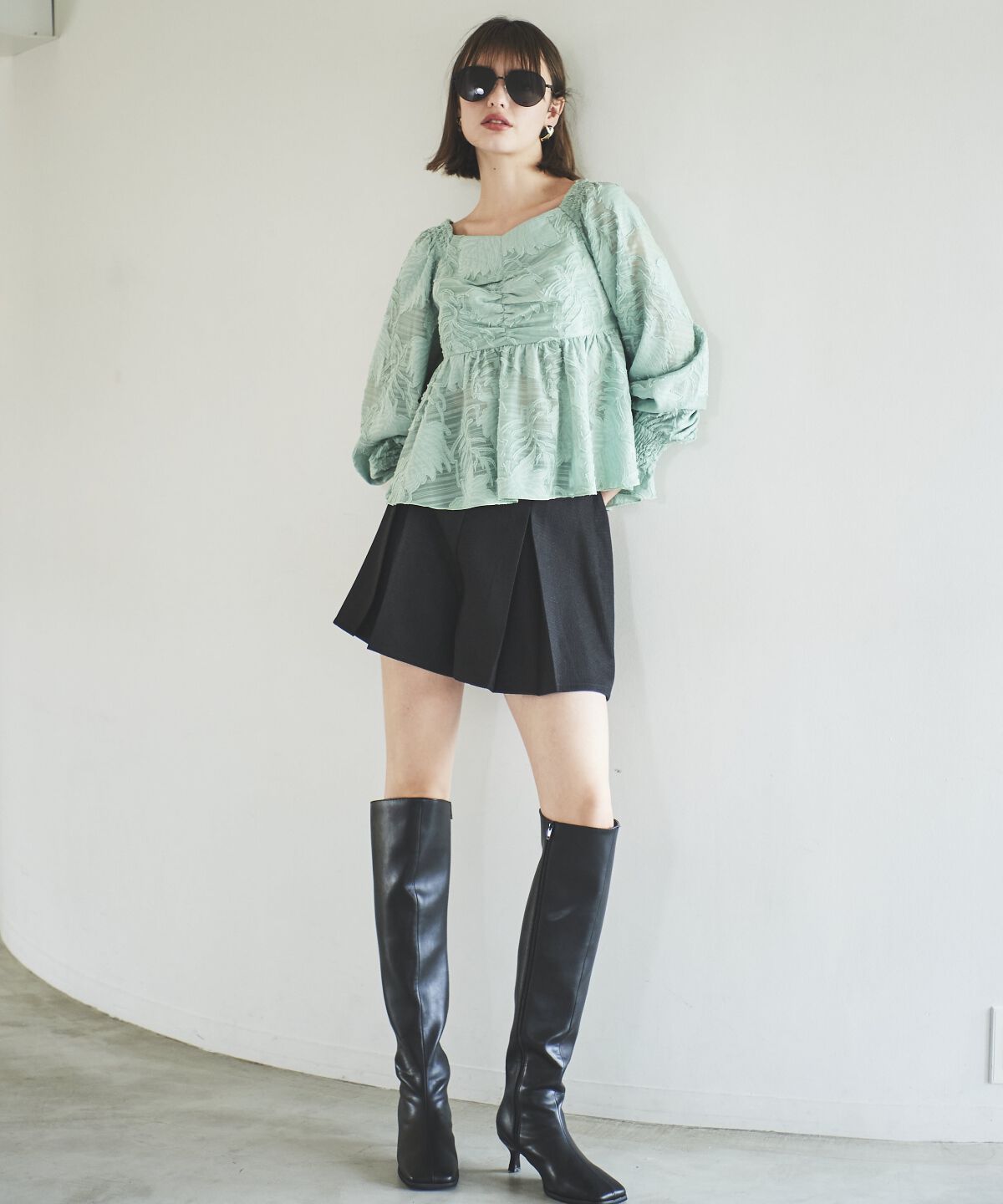 アンドクチュール「オパールシアーブラウス」|シャツ・ブラウス|