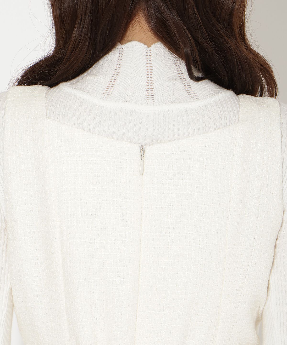 アンドクチュール「ツイード&times;チュールドッキングワンピース」|ワンピース|