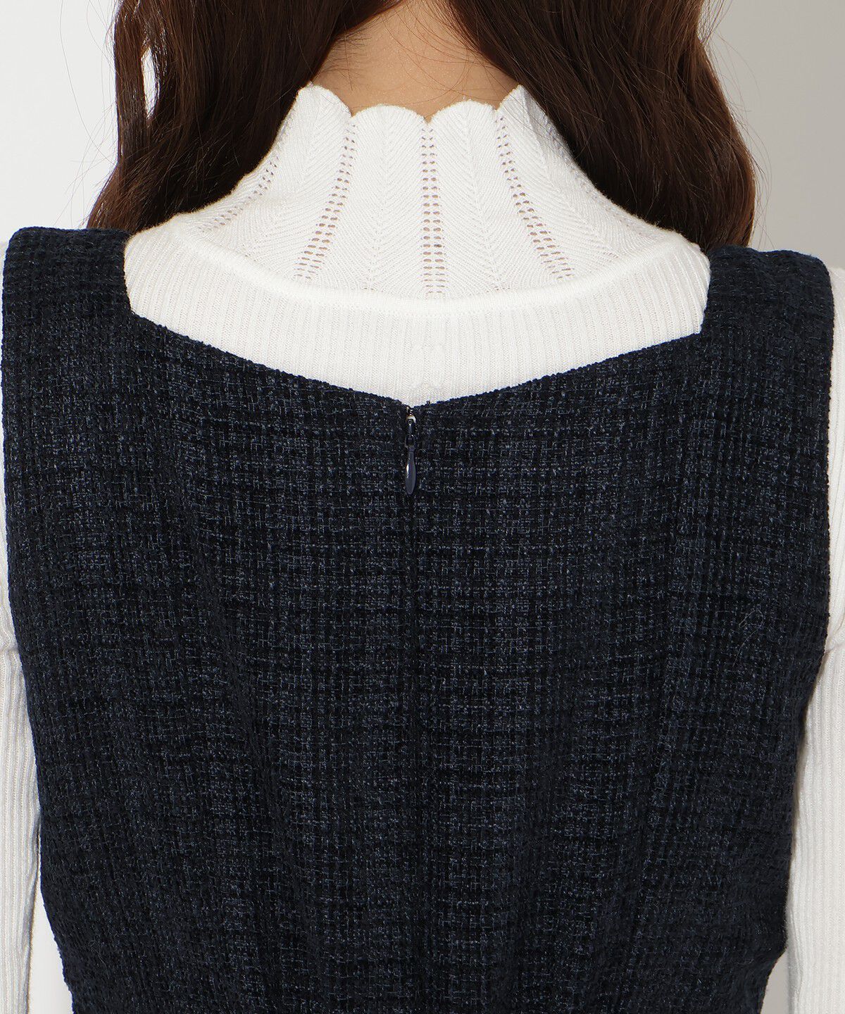 アンドクチュール「ツイード&times;チュールドッキングワンピース」|ワンピース|