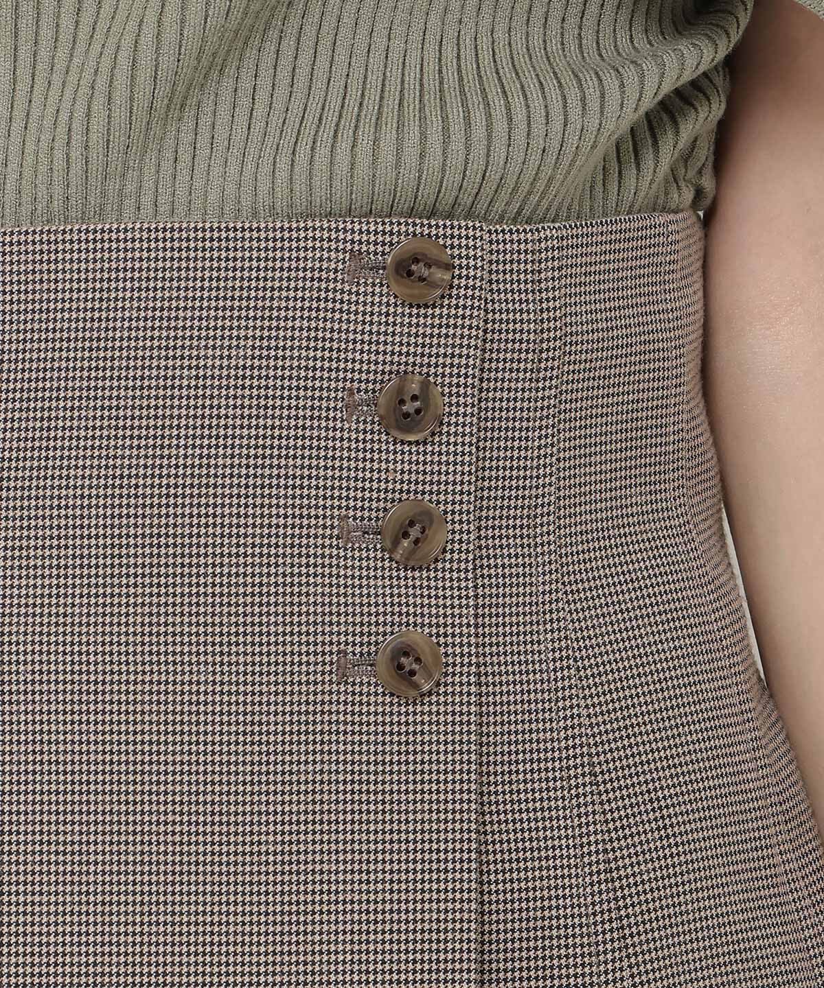 REDYAZEL「ハイウエストタックチェックミニスカート」|フレア|