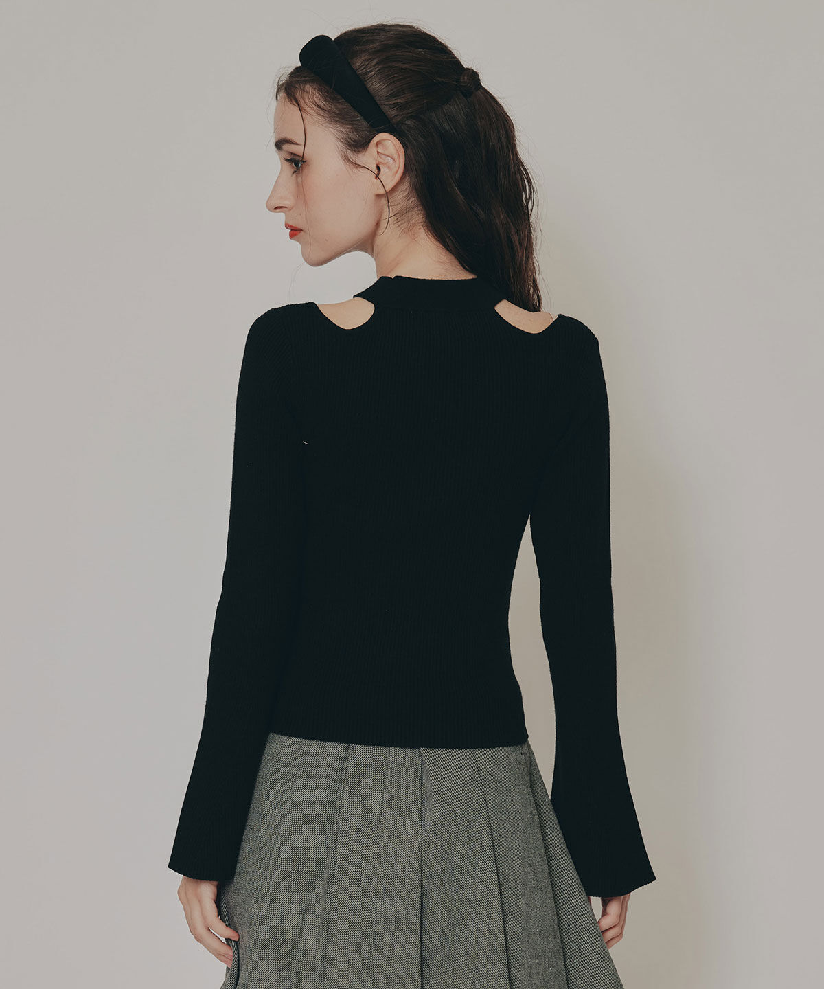 REDYAZEL「カットアウトリブニットトップス」|ニット・セーター|