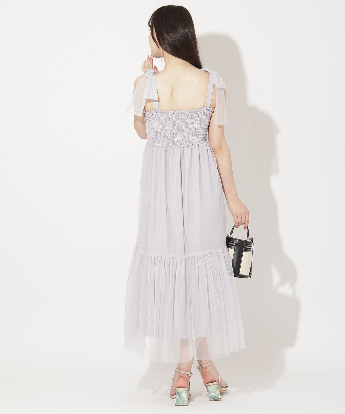 WILLSELECTION「ショルダーリボンチュールティアードワンピース」|ワンピース|