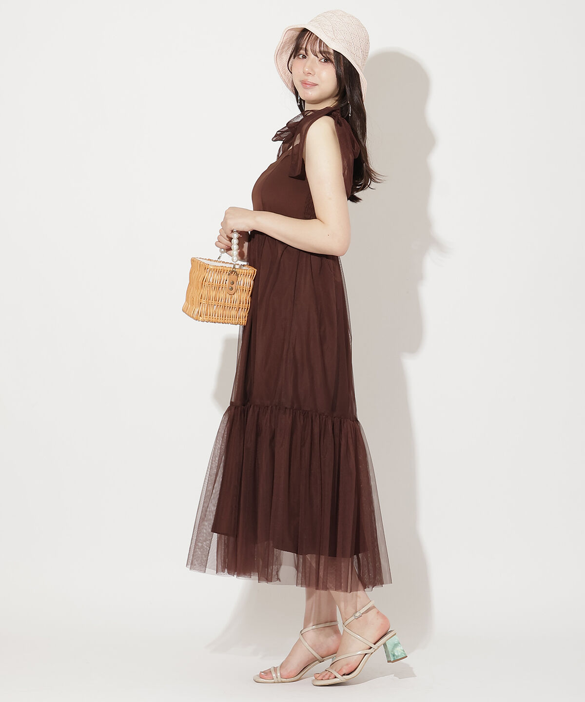 WILLSELECTION「ショルダーリボンチュールティアードワンピース」|ワンピース|