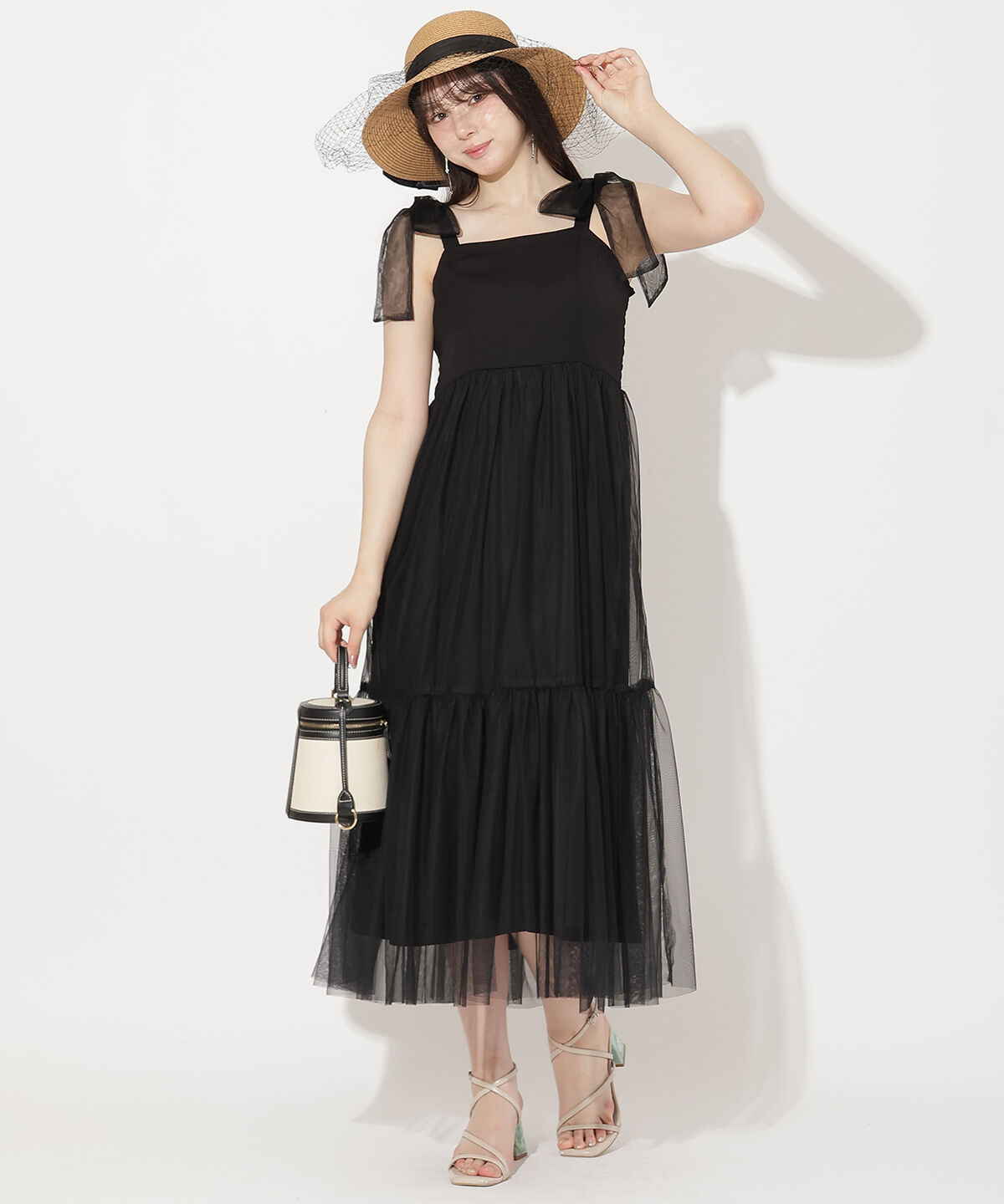 WILLSELECTION「ショルダーリボンチュールティアードワンピース」|ワンピース|