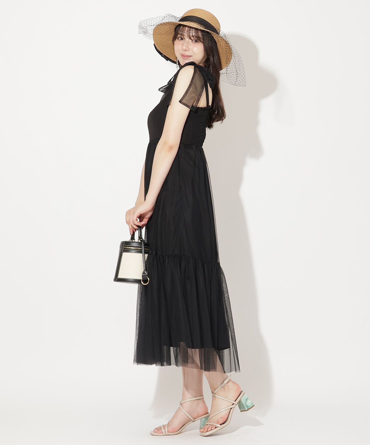 WILLSELECTION「ショルダーリボンチュールティアードワンピース」|ワンピース|