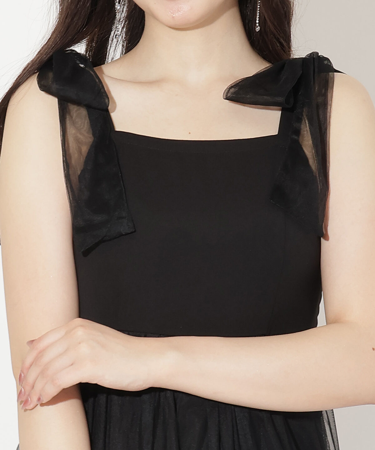 WILLSELECTION「ショルダーリボンチュールティアードワンピース」|ワンピース|