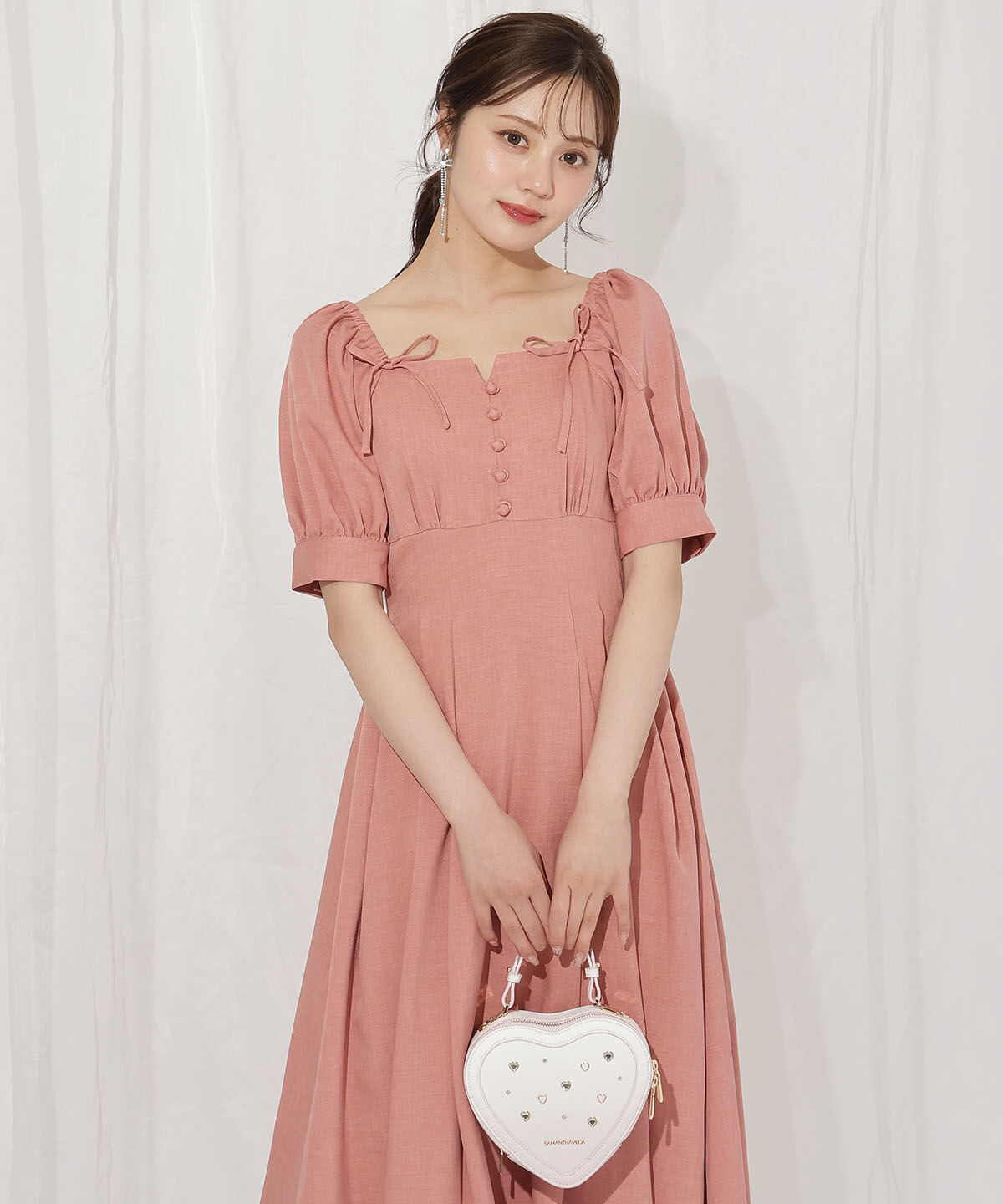 WILLSELECTION「デコルテリボンフレアワンピース」|ワンピース|