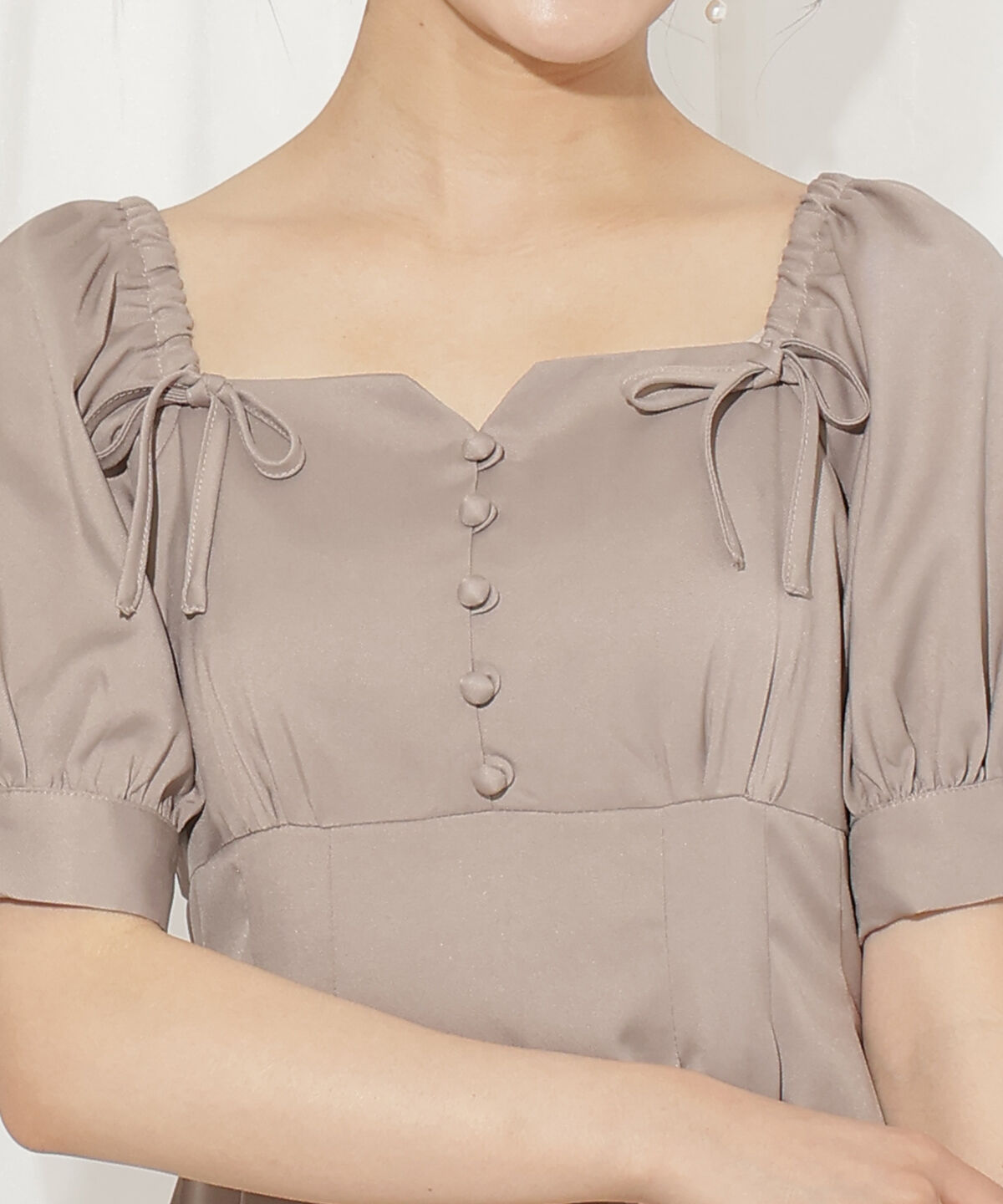 WILLSELECTION「デコルテリボンフレアワンピース」|ワンピース|